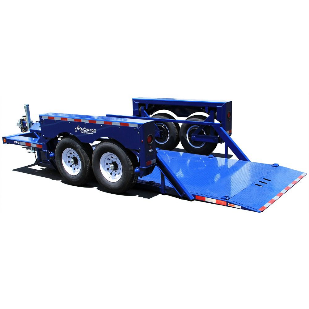 flat-bed-trailer-blue Blue Flatbed trailer