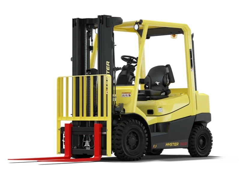 Hyster H50 industrial forklift with pneumatic tires