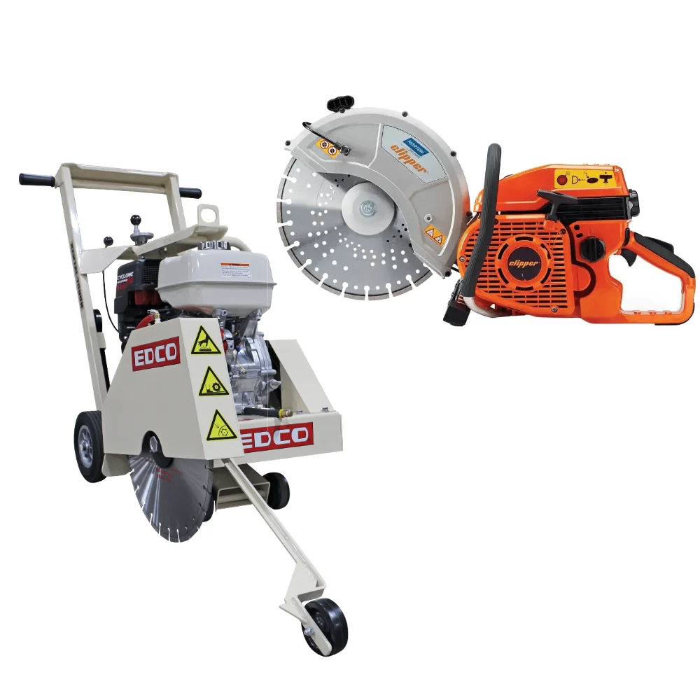Walk-behind concrete saw and handheld cut-off saw